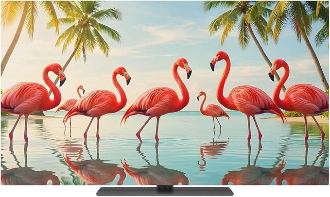 Summer Tropical Pink Flamingos Indoor TV Cover, Elastic TV Screen Protector by Unknown