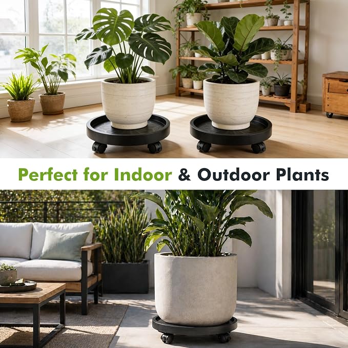 Planterhoma 5 Packs 12 Inch Plant Caddy - Image 6