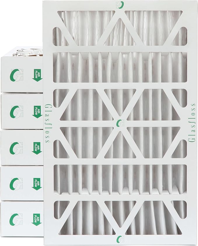 Glasfloss 16x25x4 MERV 13 AC & Furnace 4" Depth Air Filters. Case of 6. Actual by Glasfloss