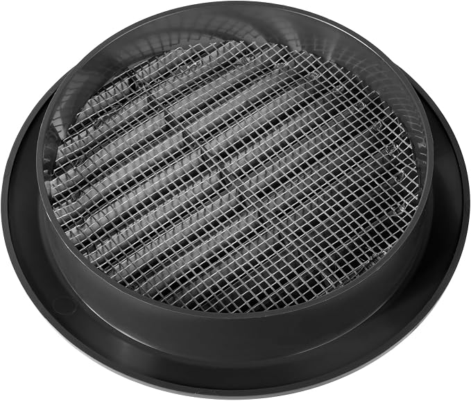 5" Inch Black Plastic Round Ventilation Grille - Image 5