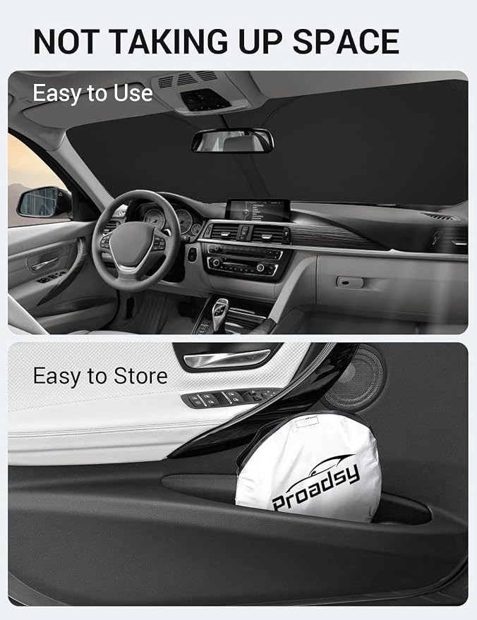 Proadsy 2026 Upgrade Front Windshield Sun Shade Foldable Sunshade Protector - Image 9