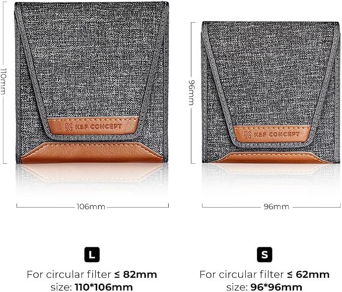 K&F CONCEPT Lens Filter Pouch, Lens Filter Case 3 Pocket Professional - Image 4