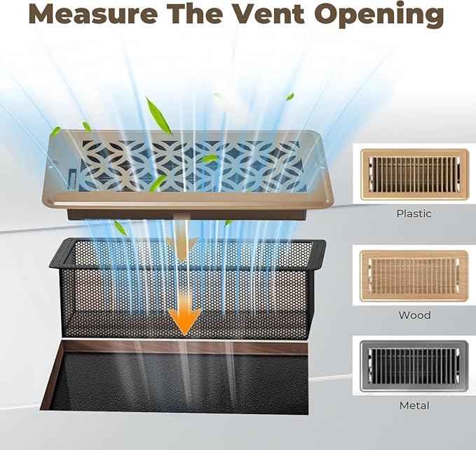 5Pack Floor Vent Screen Net 2''x12'', Floor Air Vent Cover Screen - Image 5