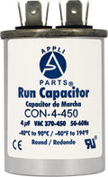 Appli Parts Run Capacitor for ac 4 Mfd uF 370 VAC or 450 VAC CBB65 Round by APPLIPARTS