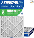 Aerostar 14x25x1 MERV 8 High Efficiency Pleated Air Filter, Electrostatic AC by AirFiltersDelivered