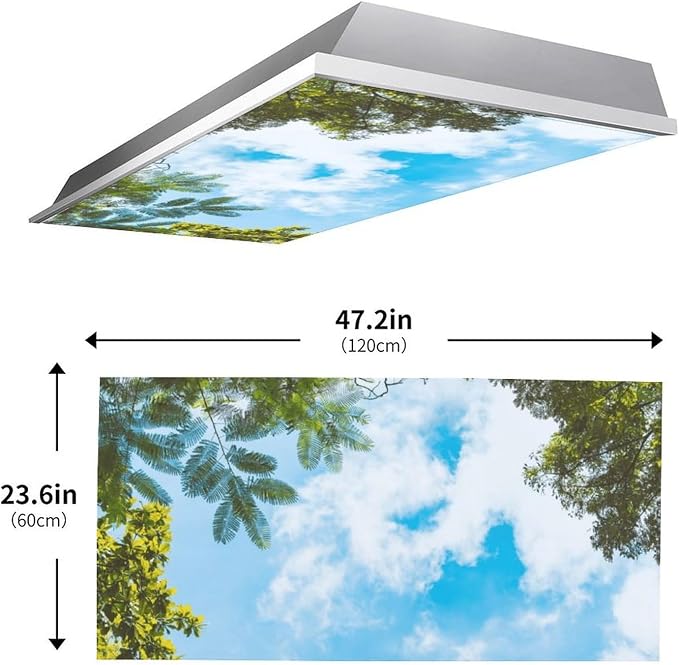 2PCS Fluorescent Light Covers for Classroom Ceiling Lights Magnetic Light Covers - Image 4