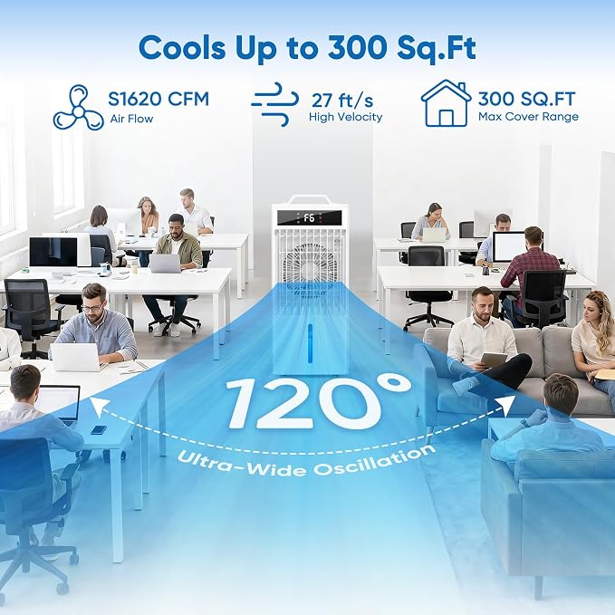 Portable Air Conditioners Fan, Windowless Evaporative Air Cooler 2 Modes & 6 - Image 6
