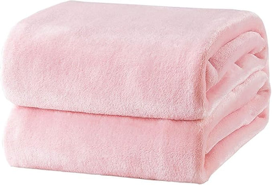 Bedsure GentleSoft Fleece Blankets Queen Size Pink - Valentines Blanket Soft Lightweight Plush Fuzzy Cozy Luxury Throw Microfiber 90x90 inches