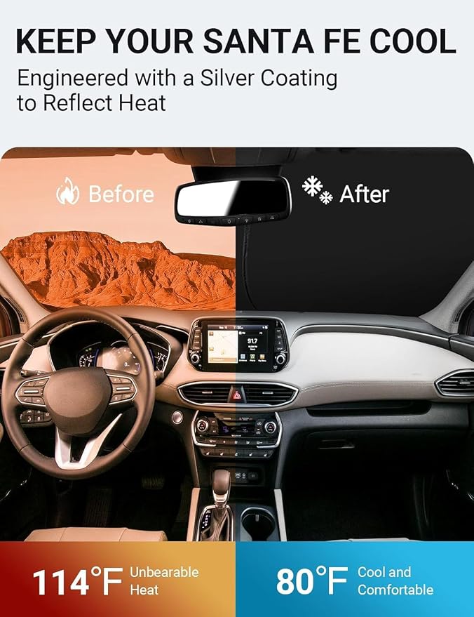 Proadsy 2026 Upgrade Front Windshield Sun Shade Foldable Sunshade Protector - Image 2