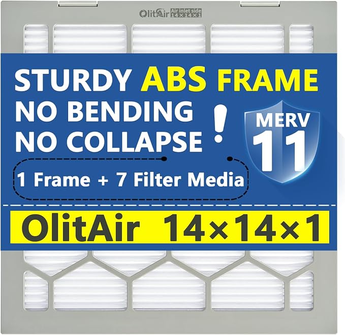 14x14x1 MERV 11 Air Filter, AC Furnace Air Filter, Reusable ABS Plastic Frame - Image 7