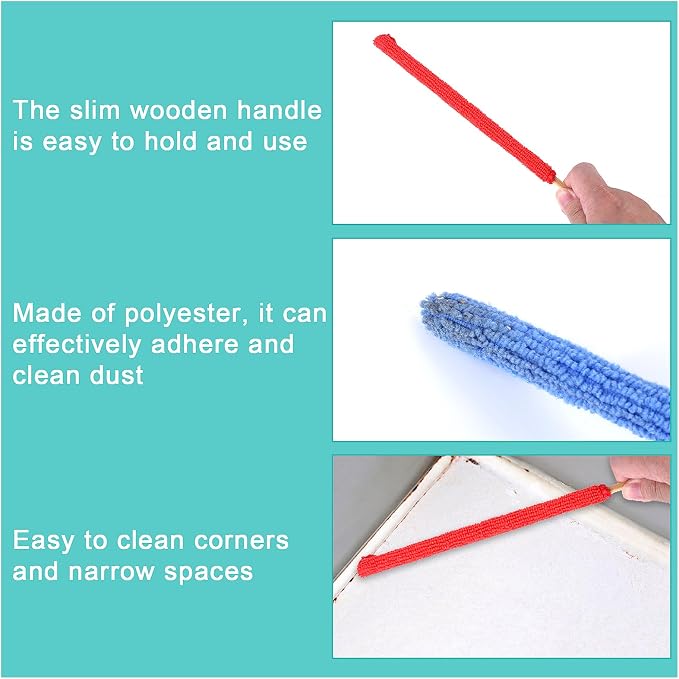12 Pcs Small Duster Microfiber Detail Duster Sticks Fan Cleaning Brush Fan - Image 3