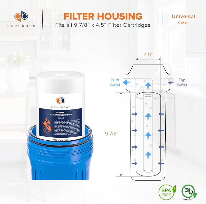 Aquaboon 5 Micron 10 x 4.5 Well Water Sediment Filter Replacement Whole House - Image 2