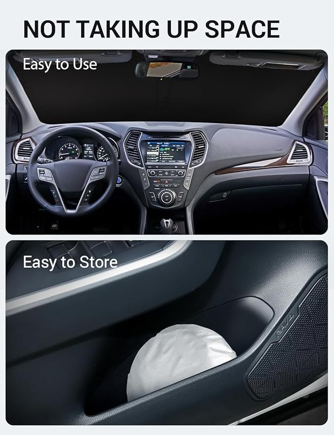 Proadsy 2026 Upgrade Windshield Sun Shade Custom Fit 2013-2018 Santa Foldable - Image 9