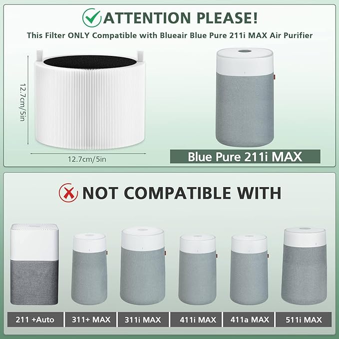 2 Pack 211i Max Replacement Filter Compatible - Image 2