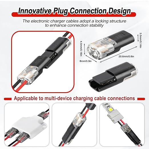 30Pcs Standard Quick Connect Wire Connectors – No Stripping Double Wire Plug in - Image 3