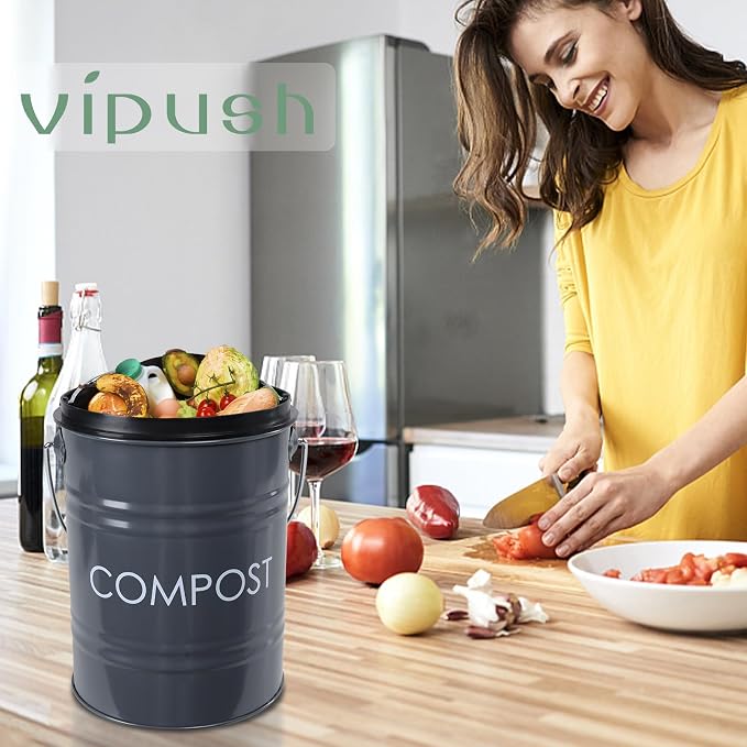 Vipush Compost Bin Kitchen Countertop Composter - Image 5