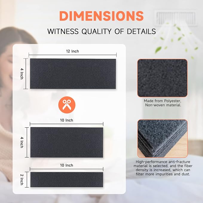 Carbon Filter 12 Pack 4" x 12" Activated Charcoal Air Vent Filters Premium - Image 4