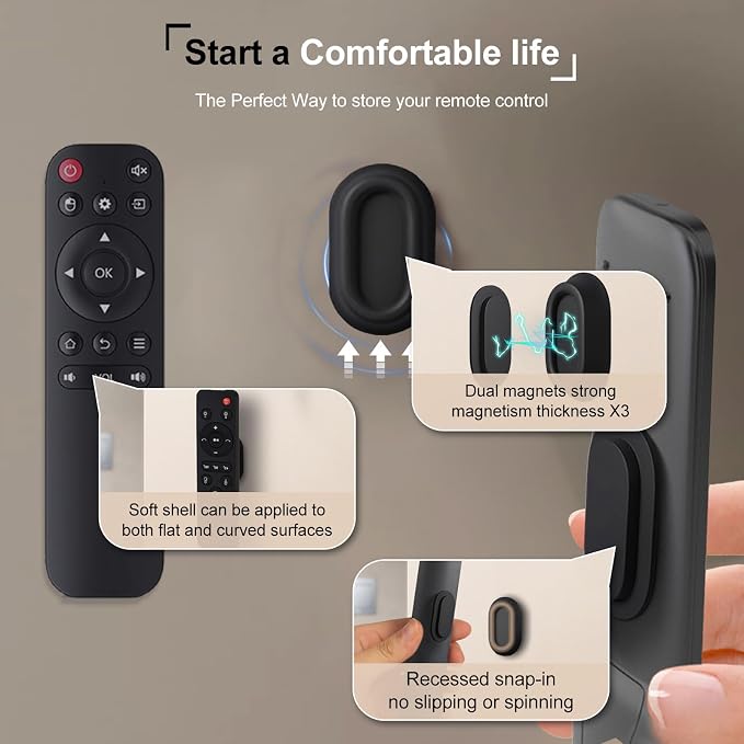 Magnetic Remote Control Holder Wall Mount, 4 Pack Silicone Remote Control - Image 3