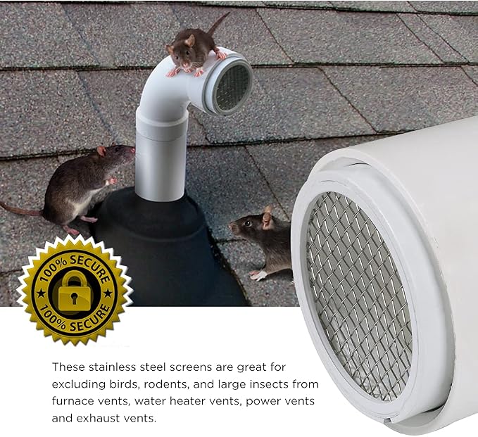Raven R1508 Termination Cap Vent Cover Mesh Screen, Round Furnace PVC Pipe - Image 7