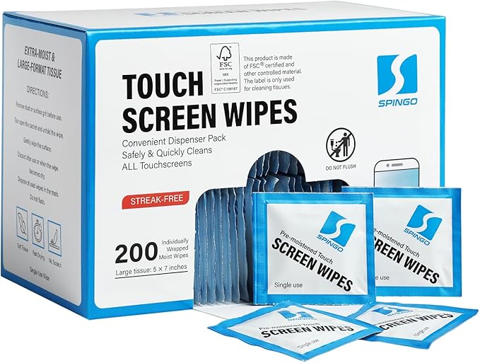 200 Count Screen Wipes, Screen Cleaner Wipes by SPINGO