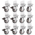 Nefish 2 Inch Side Mount Casters Wheels 12 Pack, L-Shaped Rubber Casters Wheels by Nefish