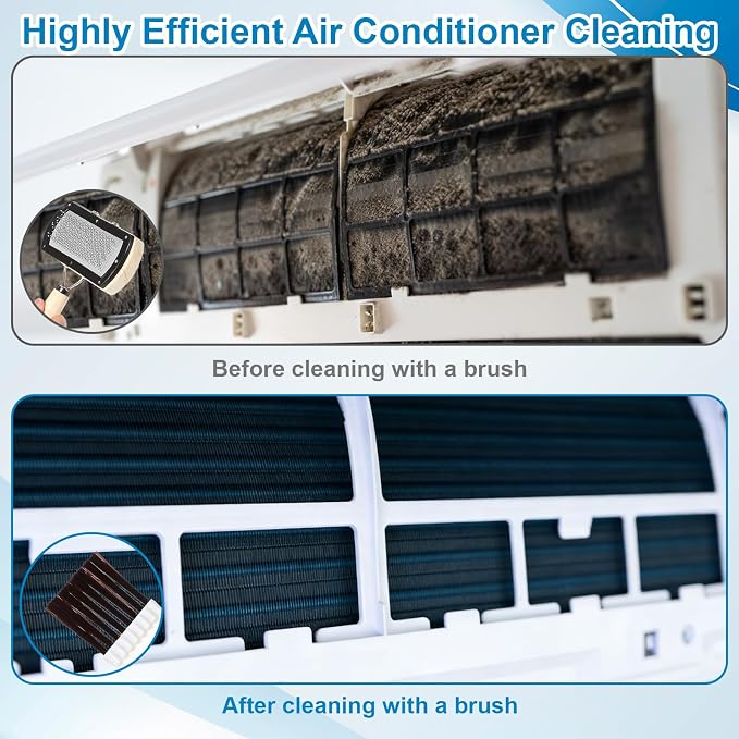 5 Pcs Air Conditioner Condenser Fin Cleaning Brush Kit, Stainless Steel AC Fin - Image 3
