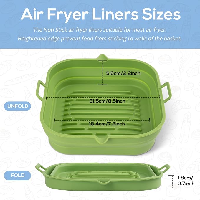 Silicone Air Fryer Liners Square - Image 3