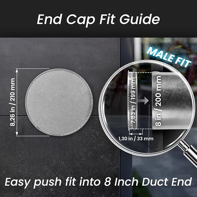 Repa Market 8 Inch Galvanized Steel End Cap - Image 2