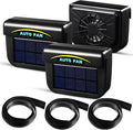Tujoe 3 Pcs Solar Powered Car Ventilator Vehicle Exhaust Fan Window Automobile by Tujoe