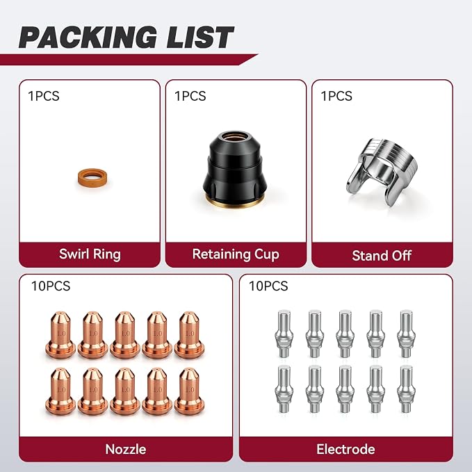 ARCCAPTAIN 23Pcs IPT60 Plasma Cutter Torch Consumables, .040" Plasma Cutter - Image 7