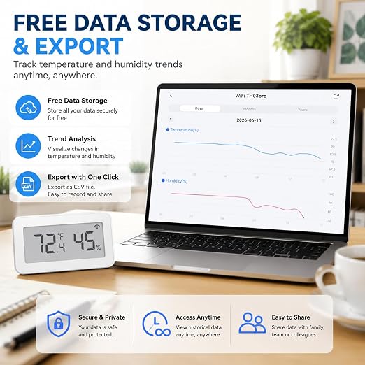 WiFi Temperature Humidity Sensor, Smart Thermometer Hygrometer - Image 6