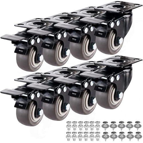 1.5" Casters Set of 8 Heavy-Duty Industrial Caster Wheels by GcFoir