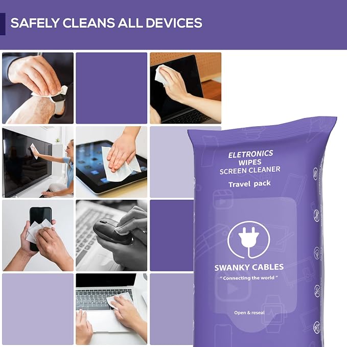 Swanky Cables Screen Cleaner Wipes: Electronic Wipes - Image 3