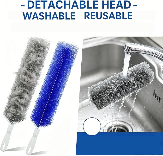 Bendable Microfiber Head, 2026 Fan Cleaner Brush Reusable Dust Remover Washable - Image 6