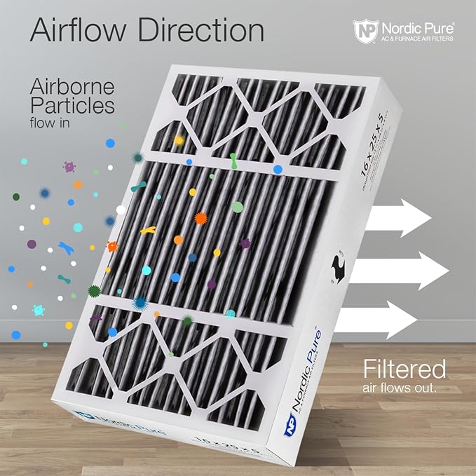 Nordic Pure 16x25x5 Pleated MERV 10 Plus Carbon Air Filter 1 Pack | Actual - Image 8