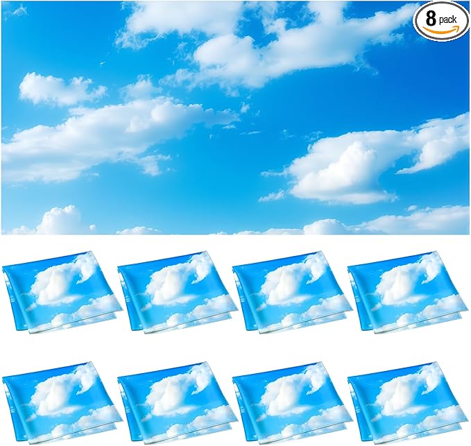 Sky Theme Magnetic Light Covers 8-Pack – Soft Sky Cloud Ceiling Light Filters by Gasoray