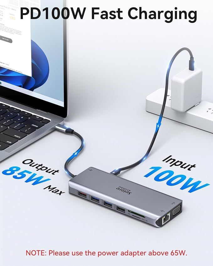 Selore USB C Docking Station Dual Monitor, Laptop Docking Station, 14 in 1 - Image 5