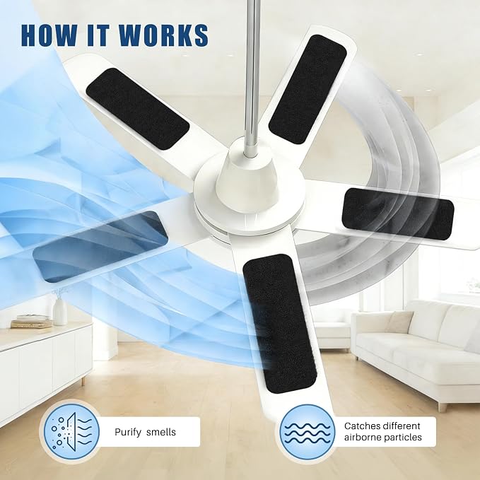 10 Pack Ceiling Fan Filters, Barnacle Activated Carbon Fan Filters Fits All - Image 4