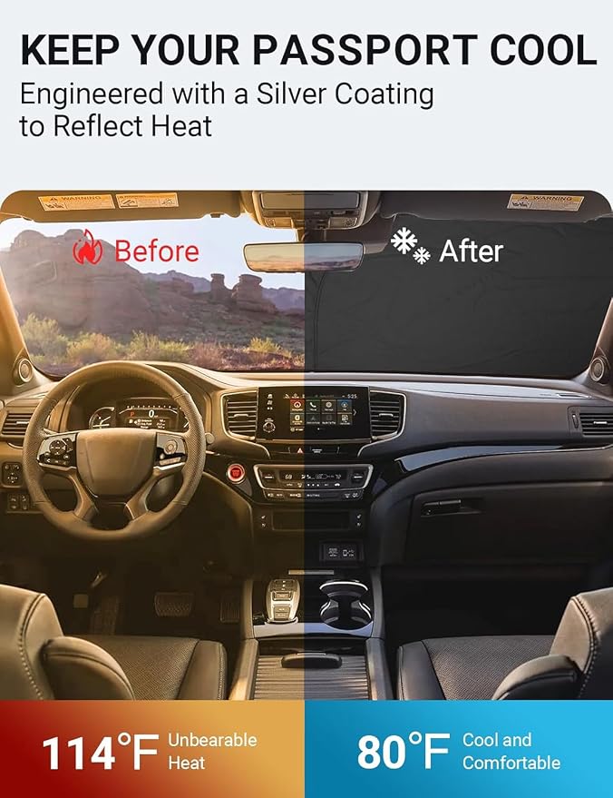 Proadsy 2026 Upgrade Front Windshield Sun Shade Foldable Sunshade Protector - Image 3