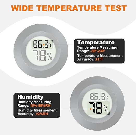 2 Pack Hygrometer Thermometer Mini Digital LCD Monitor Indoor/Outdoor Humidity - Image 2