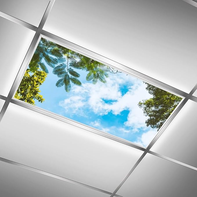 2PCS Fluorescent Light Covers for Classroom Ceiling Lights Magnetic Light Covers - Image 2