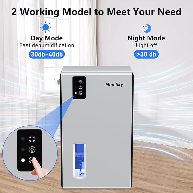 NineSky Dehumidifiers for Home, 1000 Sq.Ft Dehumidifier - Image 3