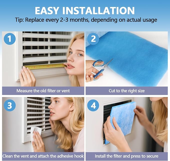 MERV 8 Air Vent Filters, Triple Vent Filter HVAC Furnace Filters Kit - Image 4