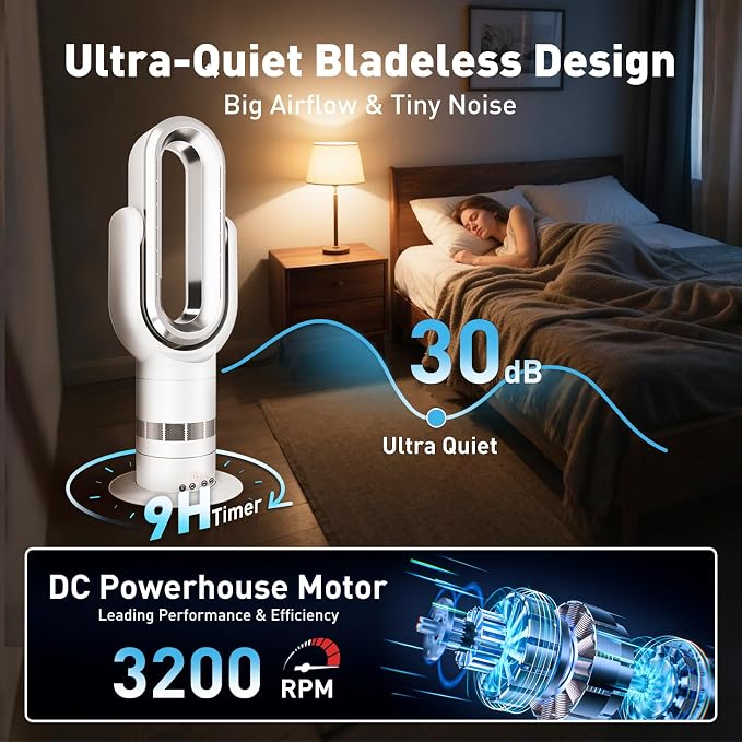 Xcity QG660 Bladeless Tower Fan, 2-in-1 Cooling & Heating Fan, Remote & Touch - Image 6