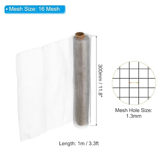 PATIKIL 304 Stainless Steel Wire Mesh Screen, 16 Mesh Woven Air Vent Filter - Image 2