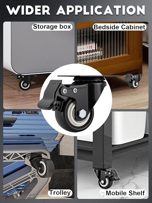 2 Inch Caster Wheels Set of 28 Heavy Duty Casters, - Image 4