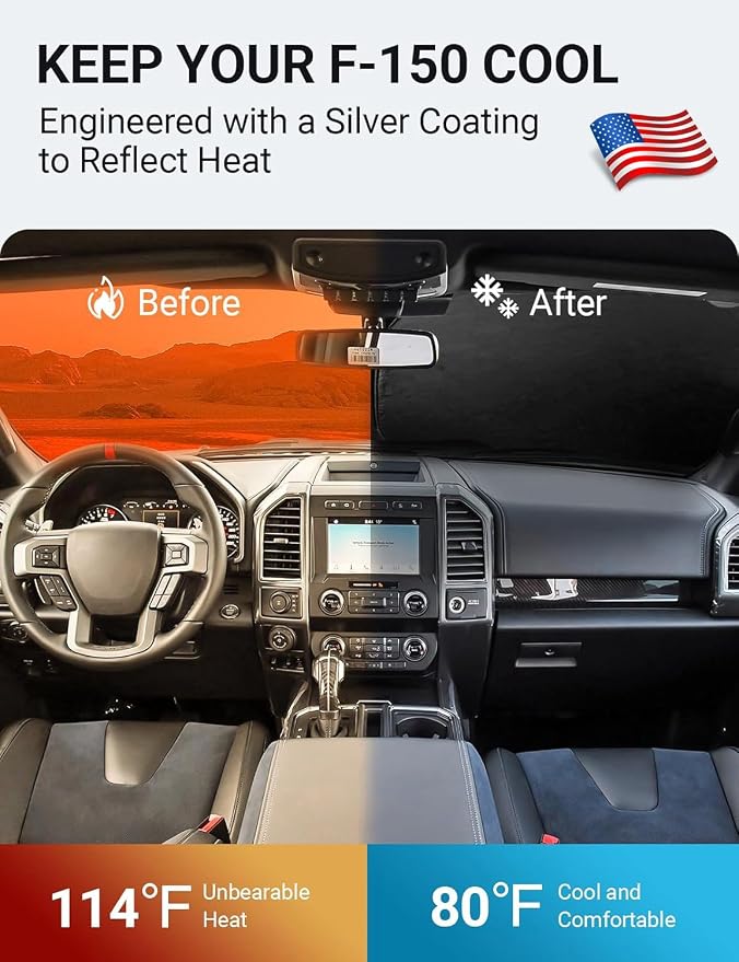 Proadsy 2026 Upgrade Front Windshield Sun Shade Foldable Sunshade Protector - Image 2