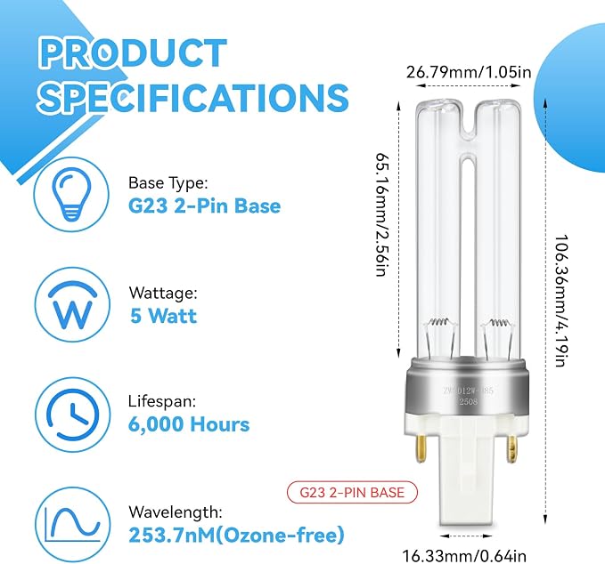 LB4000 5W UV-C Replacement Bulb Compatible - Image 2