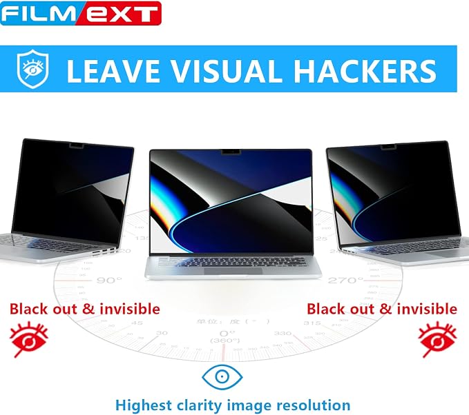 FILMEXT Privacy Screen for Macbook Pro 14 inch, Removable Macbook pro 14.2" - Image 2
