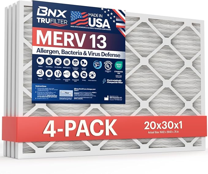 BNX TruFilter 20x30x1 Air Filter MERV 13 by BNX